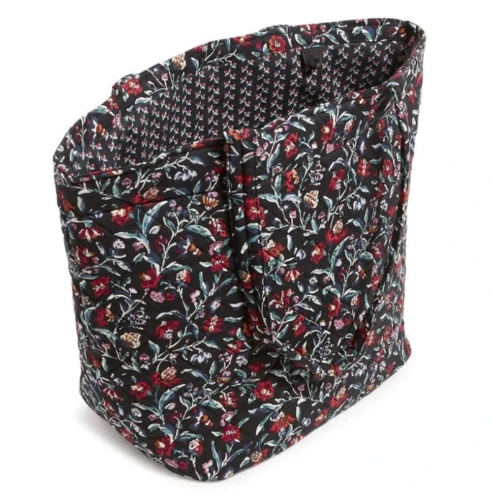 Vera Bradley NWT Perennials Noir Grand Tote Large Cotton Travel Bag NEW